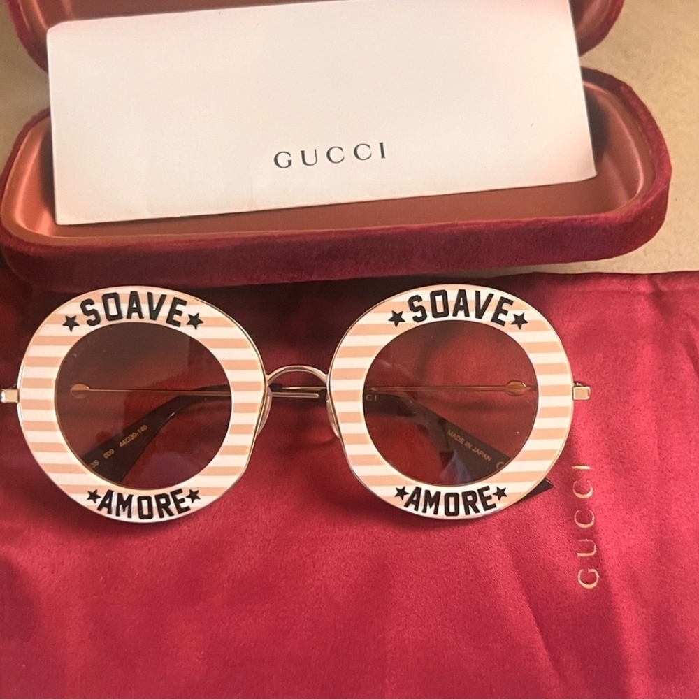 Gucci Pink Round Sunglasses